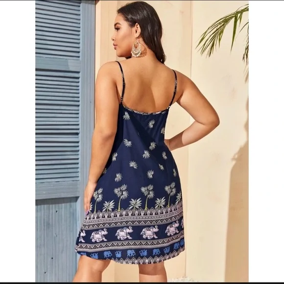 Boho triable navy blue cami dress - Picture 2 of 6